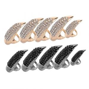 Didiseaon 10 Pièces Bague Diable D'halloween Griffe De D'aigle Ongles Anneaux Bijoux Bout Des Doigts Bijoux Bague Bijoux Gothiques Anneaux D'ongle Griffe Strass (Merkowski, neuf)