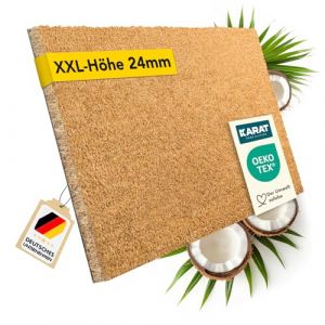 KARAT | Paillasson en Noix de Coco Naturelle, Fibres de Coco Antidérapantes | Idéal pour Une Utilisation Intérieure et Extérieure | 2 Épaisseurs au Choix | 40x80 cm | 2,4 cm, Naturel (MEISTEREI, neuf)