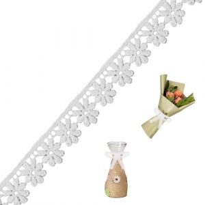 FDCGAS Ruban en dentelle florale - Ruban de Dentelle Auto-adhésif Blanc Dentelle Ruban Garniture Scrapbooking Carte Faisant des Fournitures décorations Vintage (10 mètres *12 mm) (tongshanfenhedianzishangwuyouxiangongsi, neuf)