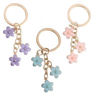 COYUN 3 Pièces Porte-CléS En Forme De Fleur, Porte Cle, Porte Clé Kawaii, Pendentif De Sac Pour Femme, Mignon, Breloques, DéCoration, Cadeau De FêTe Des MèRes (Rose, Violet, Bleu) (HLWA RETAILS LTD UKSTORE, neuf)