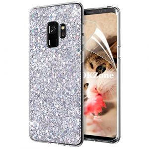 OKZone Coque Samsung Galaxy S9, Mince &Eacute;tui en Silicone Souple Paillette Strass Brillante Bling Bling Glitter de,TPU Bumper Housse Etui de Protection pour Samsung Galaxy S9 (Argent) (OKZone EU Store, neuf)