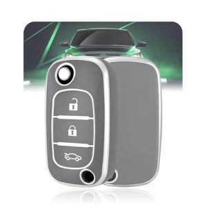 LELNOOS Coque Cl&eacute; Voiture, Silicone &Eacute;tui Cle Etui Clef Protecteur Cache Cles pour Renault Clio Twingo Kangoo Trafic Megane Modus Captur Master Express Wind Fluence Smart Forfour Fortwo 453, 3 Boutons (LELNOOS, neuf)