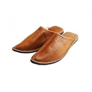 babouche mule berbere traditionnel - bout pointu - cuir naturel fabriqué au maroc Artisanal couleur Noir Marron Bleu (Marron camel, Système Taille Chaussures EU, Adulte, Homme, Numérique, Moyen, 44) (TopVenteFrance, neuf)