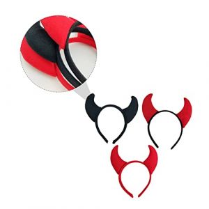 Warmhm 3pi&egrave;ces Serre T&ecirc;te Diable Pour Halloween Lot De Bandes Coiffes De Diable Noir Rouge Avec Pour D&eacute;guisement De F&ecirc;te (Demetrius Rick, neuf)