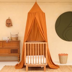 Ciel de Lit Caramel Enfant | Baldaquin Rond pour Chambre B&eacute;b&eacute; & Enfant | Moustiquaire pour Berceau, Lit ou Coin Lecture | D&eacute;coration de Chambre & Aire de Jeu (UB-STORE EU, neuf)