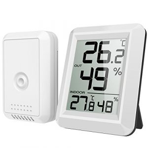 OQIMAX Thermomètre Intérieur et Extérieur, Thermomètre Hygrometre Numérique avec Capteur Extérieure sans Fil, Thermomètre Connecté pour Maison, Extérieur, Jardin, avec Grand Ecran LCD, Commutateur ℃/℉ (Chengdu Qiwenxitai Electronic Commerce Co., Ltd, neuf