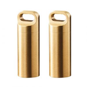 Pilulier 2 pi&egrave;ces, pilulier portable, pilulier &eacute;tanche, distributeur de m&eacute;dicaments, pour camping et voyage (Gold, 4.85 * 1.55cm) (Colorful Depot, neuf)