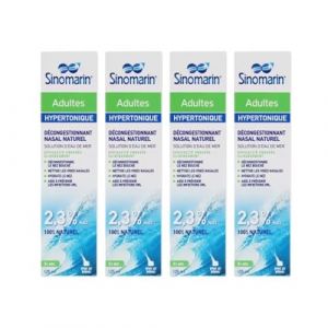 Spray Nasal | Fluidifie & Purifie les Narines | Soulage la Sécheresse Nasale | Eau de mer Hypertonique | Dès 6 ans | 100% d'Origine Naturelles | Flacon Recyclable | Lot de 4x125 mL (WEB-MARKET, neuf)