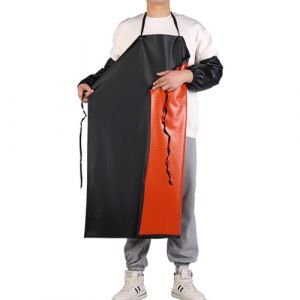 Tablier imperm&eacute;able r&eacute;glable de haute r&eacute;sistance, industriel en caoutchouc PVC r&eacute;sistant &agrave; l'huile, pour hommes et femmes, noir, 120 cm (Balala  FR, neuf)