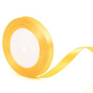 22 m x 10 mm Ruban fin jaune &eacute;pais en satin pour Halloween, 2/5 pouces de ruban jaune fin pour emballage cadeau, mariage, Halloween, No&euml;l, anniversaire, pr&eacute;sent, g&acirc;teau, n&oelig;ud de cheveux, bouquet de (GAOSHUONUO STORE, neuf)