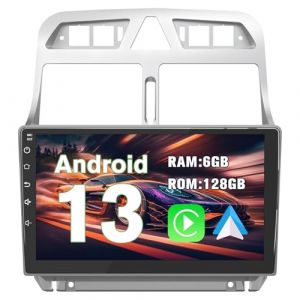 AWESAFE Autoradio pour Peugeot 307 307CC SW (2002-2013) [6Go+128Go] avec Android 13 CarPlay sans Fil/Android Auto 9" &eacute;cran Tactile, Wi-FI/GPS/FM/RDS/DSP, Commandes au Volant (IBEN STORE, neuf)