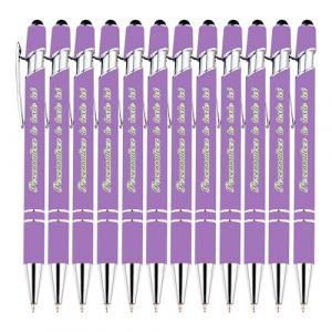 LINMQIU Stylo à bille avec texte personnalisé, stylos personnalisés avec anniversaire, vœux de remise des diplômes, stylo à bille violet, encre noire, écriture en douceur, toucher doux, 36pièces (QIUFENGSHANGMAO, neuf)
