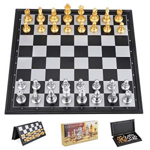 Jeu D'Échecs, Echec Magnétique en Echec Deluxe, Pliable Echecs Magnétique Coffret Éducatif Jeu pour Voyage pour Enfants à Partir de 6 Ans et Adultes (25CM x 25CM) (crescent trade kft., neuf)