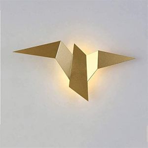 Origami Oiseau Applique LED Minimaliste Noir Blanc Or Métal Applique Chambre Salon Couloir Restaurant Applique Murale Café Éclairage Mural Décoration,Or,Baifantastic (qianqqshop, neuf)