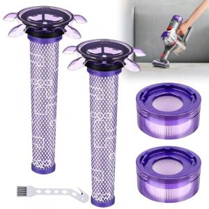 Filtre pour Dyson,Filtres de Rechange pour Aspirateurs Dyson V7 V8 Absolute Animal Motorhead Animal,avec 2 filtres HEPA Post,2 filtres Star Pré,1 brosse de nettoyage,Filtres Remplacez les pièces (Zhuoshengbiya, neuf)