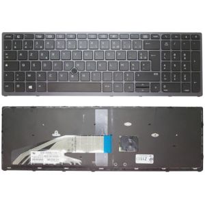Clavier FRAN&Ccedil;AIS AZERTY HP ZBOOK 15 G3 / 15 G4 / 17 G3 - NSK-CZ0BC 0F / 9Z.NCGBC.00F / 848311-051 / SG-81610-2FA + r&eacute;tro-&eacute;clairage (BROKER TECH, neuf)