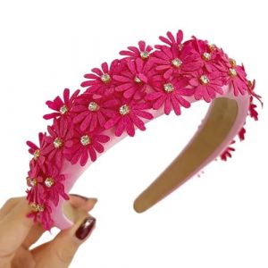 Serre-t&ecirc;te en tissu antid&eacute;rapant avec motif t&ecirc;te de mort pour femme avec strass et fleurs (zhenkuangkeji, neuf)