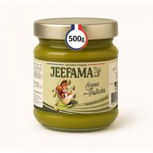 Jeefama, Pate a tartiner pistache, Creme de pistache artisanale, Fabrication française, Idéale pour patisserie façon chocolat de Dubaï, Texture onctueuse et gourmande (500gr) (EMRMark, neuf)