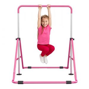 Original Cup Gym Bar® Barre Gymnastique Enfant Rose | Barre Fixe Pliable en Acier Robuste avec Pieds Antidérapants | Parallele, Danse, Rythmique | Hauteur Réglable 90-130 cm | Aerobik (Original Party, neuf)