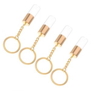 Veemoon 4pièces Lot De Bouteilles Verre Vides Porte-clés Mini Bouteille Pendentif Fiole Verre Transparent Bouchon à Vis Pour Parfum Et Huile Essentielle (lucy Liu, neuf)