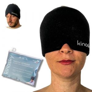Kinasky - Bonnet Anti migraine - Chaud et Froid - Rafraichissant - Masque migraine - Bandeau migraine - R&eacute;utilisable - Maux de t&ecirc;te - Anti Stress - Relaxant - Apaisant - Poche Glace en Gel (KINASKY, neuf)