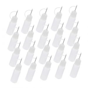 CANIGHT 20 Pièces Embouteillée Flacons Compressibles Pour Liquides Flacon Compressible à Pointe D'aiguille Distributeur Bouteilles De Colle Applicateur Acier Inoxydable Blanche (ZORIYOI, neuf)