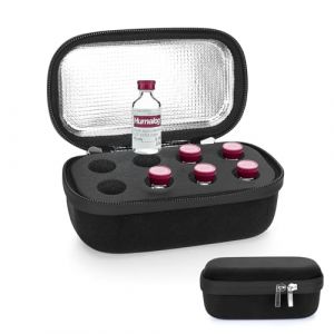 YOUSHARES Etui de Rangement, Coque de Protection pour Flacons d'Insuline/M&eacute;dicaments, Convient &agrave; Tous Les Flacons Standard de 10ml - Protection Compartiments en Mousse Haute densit&eacute; de 8 flacons Noir (Heartorigin-FR Direct, neuf)