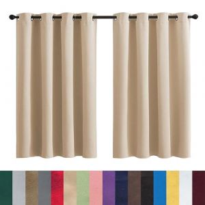 GAIFNAG Rideau à Oeillets, Lot de 1 Rideaux 120 x 80 cm Opaque à Oeillets Isolation Lumiere Anti UV Decoration Rideaux Balcon Fenêtre Cuisine pour Mariage de Noël Chambre, Kaki (LvLiangShiLiShiQuGaiFangDianZiShangWuYouXianGongSi, neuf)