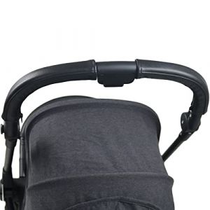 gogolotom Housse de poignée en cuir synthétique compatible avec les poussettes Cybex Melio Carbon - Housse de protection pour accoudoir de poussette (pour poignée maman, noir) (jinxiangxianxiaoerduoshangmaoyouxiangongsi, neuf)