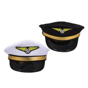 LIFKOME Chapeau De Marin Noir Et Blanc Réglable Accessoires De Yacht Pour Costumes De Fête Pirate (Yaeerang, neuf)
