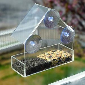 CaCaCook Mangeoire à Oiseaux à Fenêtre Transparente, Mangeoire à Oiseaux en Verre Acrylique avec 3 Ventouses, Nichoir Transparent, Mangeoires à Oiseaux à Fenêtre Anti-écureuil pour (Co Ki, neuf)