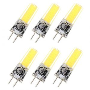 GRV Ampoules de rechange GY6.35 COB 2508 4 W DC12~24 V Lumière à LED en silicone de 35 W, blanc froid,6 pièces (FRGRV, neuf)