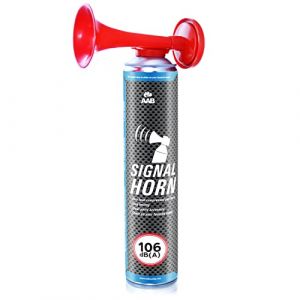 1x AAB Signal Horn 106 dB(A)- Jusqu'&agrave; 320 Bips, Klaxon d'urgence avec gas Gaz Ininflammable, Corne de Brume Supporter, db super, Corne Brume Gaz, Klaxon Air, Cornes de Brume, Party Corne Support'air (AAB Seller FR, neuf)