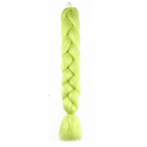 Tingyilan 4Pcs Perruque Lumineuse Perruque Afro Perruque Synthétique Tresse Lumineuse Tresse En Crochet Tresse De Cheveux, Perruque Queue De Cochon,Yellowgreen (BeLongsYou, neuf)