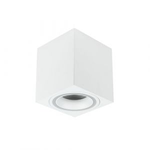 EDO Spot LED en Saillie HALIS SQ Plafonnier Apparent 15 W LED Spot GU10 Douille Blanc Downlight Plafonnier Luminaire Apparent Carr&eacute; Spots de Plafond Aluminium Luminaire Plafonnier Salon Cuisine (ELHURT, neuf)