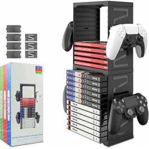 Nicoone Tour de rangement pour jeux vid&eacute;o, support de disque de jeu, 24 CD de jeu pour jeux PS5/PS4/Xbox Series X/Xbox One/Nintendo Switch (Hdahui, neuf)