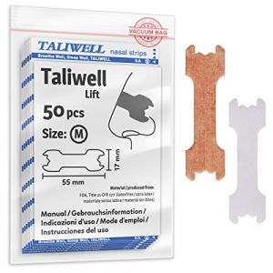 Taliwell Bandelettes Nasales 50 Pcs Taille M Moyenne, Breathe Better, Anti Ronflement, Bandes Nasales, Patch Nez, Nasal Strips, Patchs Nasaux, Sport (Taliwell, neuf)