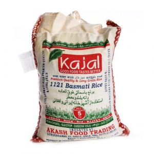 Riz Basmati Kajal Premium 1 x 5kg - Riz premium &agrave; grains longs, aromatique et moelleux, id&eacute;al pour les plats traditionnels, de haute qualit&eacute;, sans gluten, v&eacute;g&eacute;talien, riche en nutriments (Masala Wala, neuf)