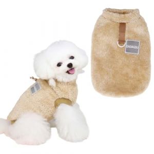 Vetement Chien,Pyjama Chien,Pull Chien Petite Taille,Manteau Chat,Manteau Chihuahua,Vetement Chien Petite Taille Pull-Overs pour Chiensv avec Anneau en D, Marron, M (HenfuME, neuf)