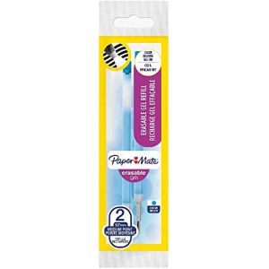 Paper Mate Lot de 2 Recharges pour stylo gel effaçable pointe moyenne 0,7 mm Turquoise (BigWhiteRabbit, neuf)
