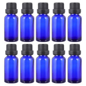 Warmhm Lot De 12 Bouteilles Vides D'huiles Essentielles 20 Ml En Verre Bleu Bouchon Large Herm&eacute;tique Et Compte-gouttes Pour Voyage Et &Eacute;chantillons Cosm&eacute;tiques (Demetrius Rick, neuf)