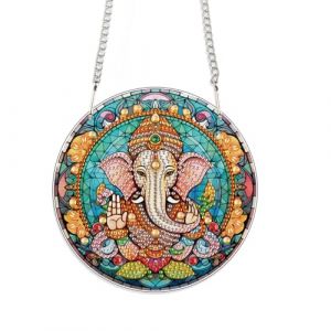 JISHSHAY Ganesh Diamond Painting Pendentif Diamant Painting Suspension Broderie Diamant Carillon &agrave; Vent Puzzle Adulte Suspendu Bricolage Adulte Hanging Point de Croix Guirlande Plaque de Porte (PUTIBUTUI-EU, neuf)