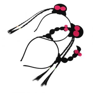 DEARMAMY 2 Pièces Bandeau tressé amusant bandeau cheveux bandeau en épingle à cheveux bandeau brodé bandeau enfants large bandeau tressé tresseuse de cheveux pour les filles en tissu Black (Telinei, neuf)