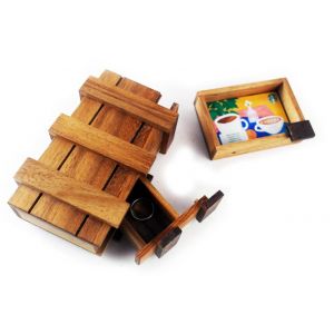 Boîte en Bois 3D Puzzle Secret Déballez Une boîte Cadeau cachée avec Une cachette ou des Compartiments pour Un Amateur de Puzzle de Chasse au trésor (Compartiment) (MARKETUBUY, neuf)