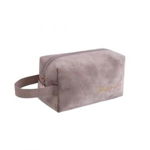 AMateschitz Trousse de toilette en velours &eacute;tanche - Trousse de toilette portable - Trousse de maquillage pour le quotidien, Kaki A (ZDMYS, neuf)