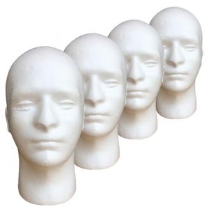 4 pi&egrave;ces t&ecirc;te de Mannequin cheveux masculins t&ecirc;te de Mannequin mod&egrave;le en mousse blanche chapeau masques lunettes chapeau perruque spectacle affichage pour la maison, Salon, boutique |.Polys (weicishangmao, neuf)