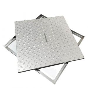 Misorat Couvercle de Regard en Acier Inoxydable &Eacute;pais, Couvercle Fosse Septique Renforc&eacute; Antid&eacute;rapant, Plaque Egout Us&eacute;es pour All&eacute;e de Cuisine et Cour,40x40x2.5cm/16x16x1in (weishengshop, neuf)