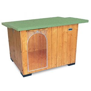 ORIGINAL LEGNO Achetez à l'usine Niche en Bois pour Chiens d'Extérieur Renforcée Cadeau Rideau Fabriqué en Italie Modèle Italy Taille B - Caniche 73x56xH51 (Original Legno Italia, neuf)