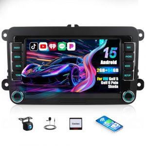 CAMECHO 1+32G Android 15 Autoradio pour VW Golf 5 6 Skoda Passat Polo Tiguan Seat Skoda, Autoradio 2 Din 7 Pouces avec Navi EQ FM RDS BT WiFi+Canbus (Icamecho, neuf)