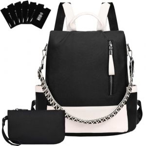 Eshow Sac a Dos Femme Antivol, Sacs &agrave; Main Port&eacute;s Dos El&eacute;gant L&eacute;ger Imperm&eacute;able PU Cuir, Petit Sac Bandouli&egrave;re avec &Eacute;tui anti RFID & Pochette pour Voyage Travail Loisirs Universit&eacute; Noir (HomyFy, neuf)